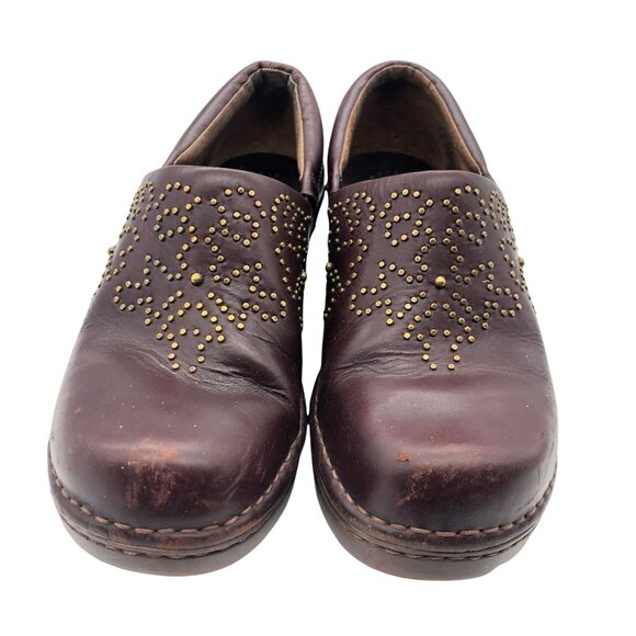 Ariat Women's Leather Clogs US Sz 9.5B Studs Floral Detail Cordovan Red - Picture 3 of 7